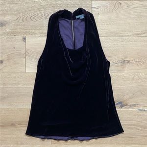 Vince Velour Cowl Halter Top